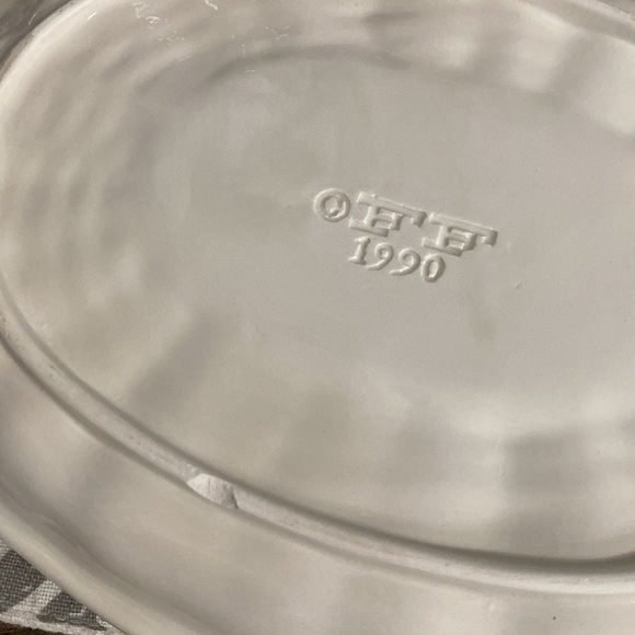 2 Vtg Fitz and Floyd Pilgrim's Progress Leaf Turkey Thanksgiving Serving Platter - Picture 12 of 16